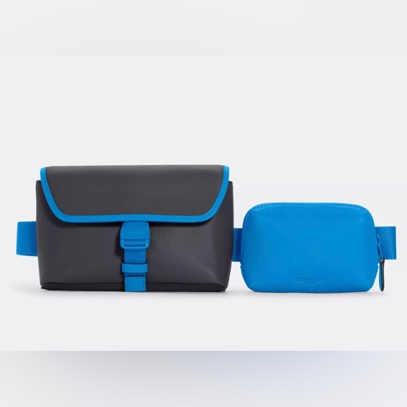 Coach Rider Double Belt Bag Blue NWT - Picture 9 of 12
